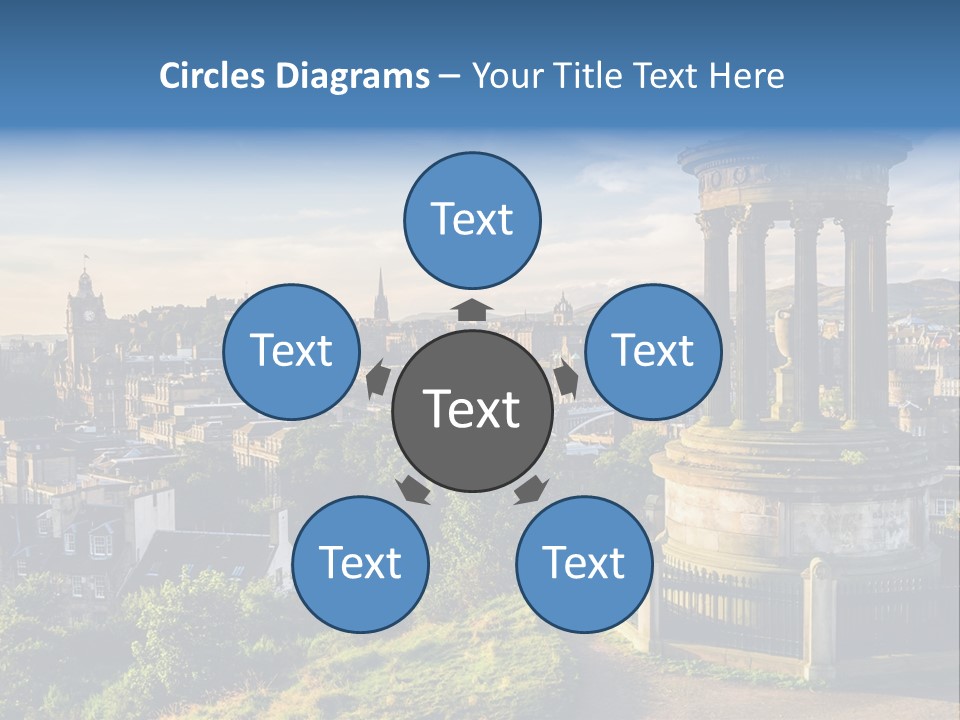 A View Of A City From A Hill PowerPoint Template