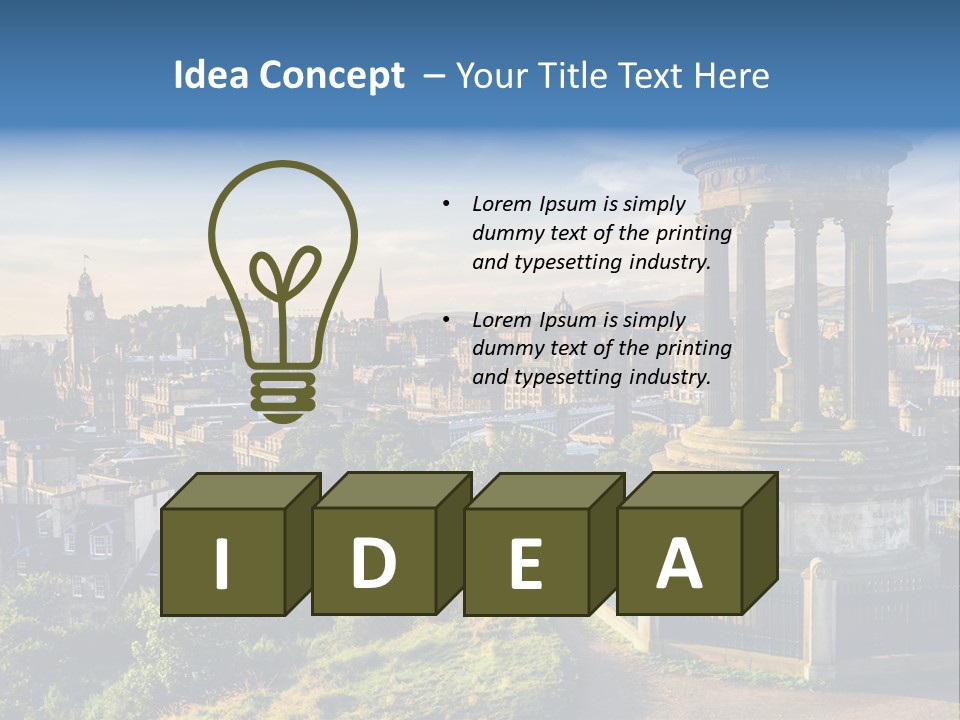 A View Of A City From A Hill PowerPoint Template