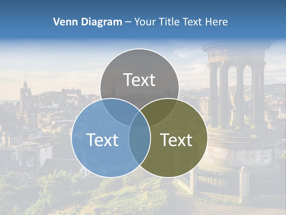 A View Of A City From A Hill PowerPoint Template