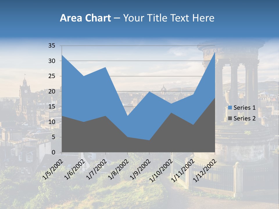 A View Of A City From A Hill PowerPoint Template