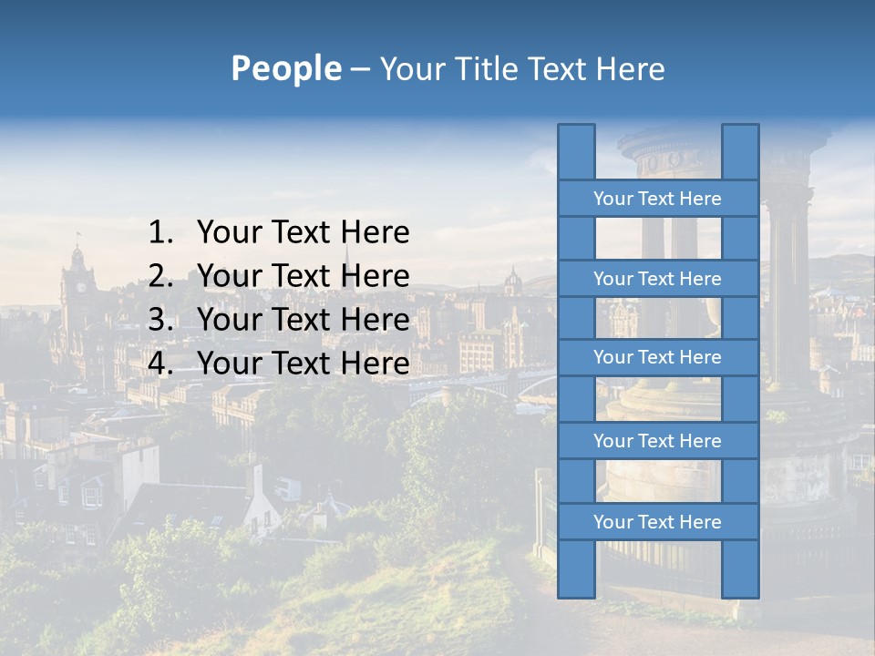 A View Of A City From A Hill PowerPoint Template