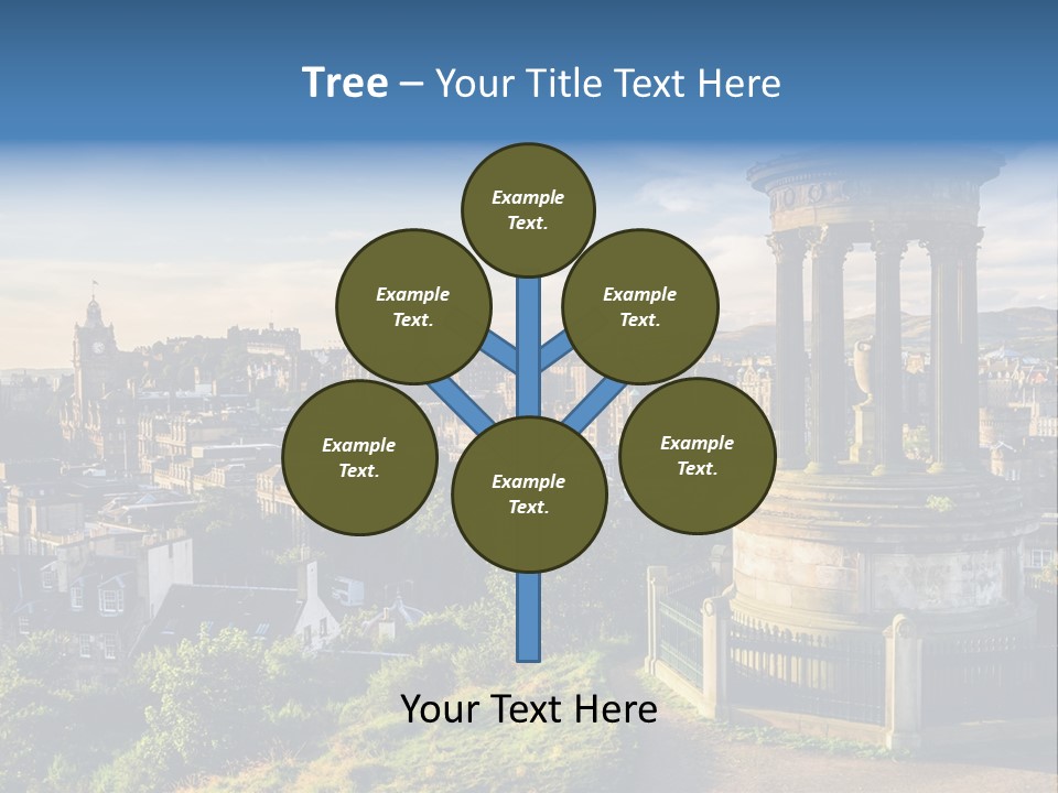 A View Of A City From A Hill PowerPoint Template