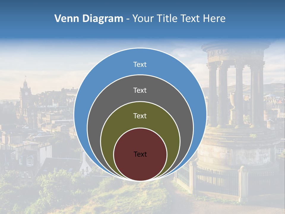A View Of A City From A Hill PowerPoint Template