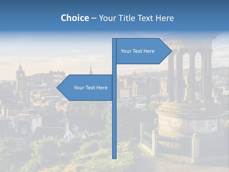 A View Of A City From A Hill PowerPoint Template