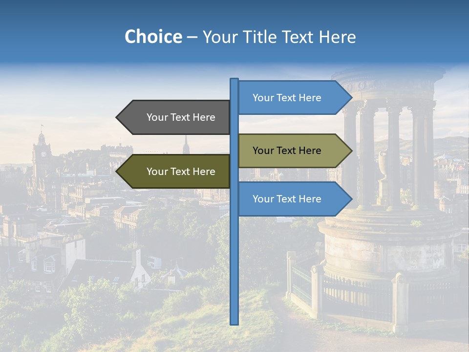 A View Of A City From A Hill PowerPoint Template