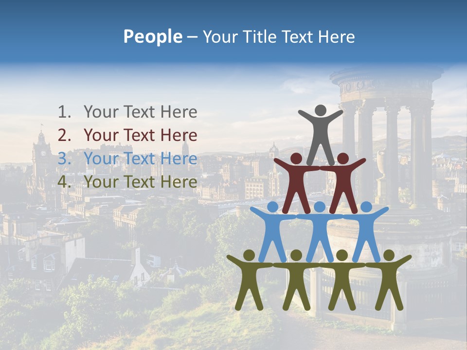 A View Of A City From A Hill PowerPoint Template