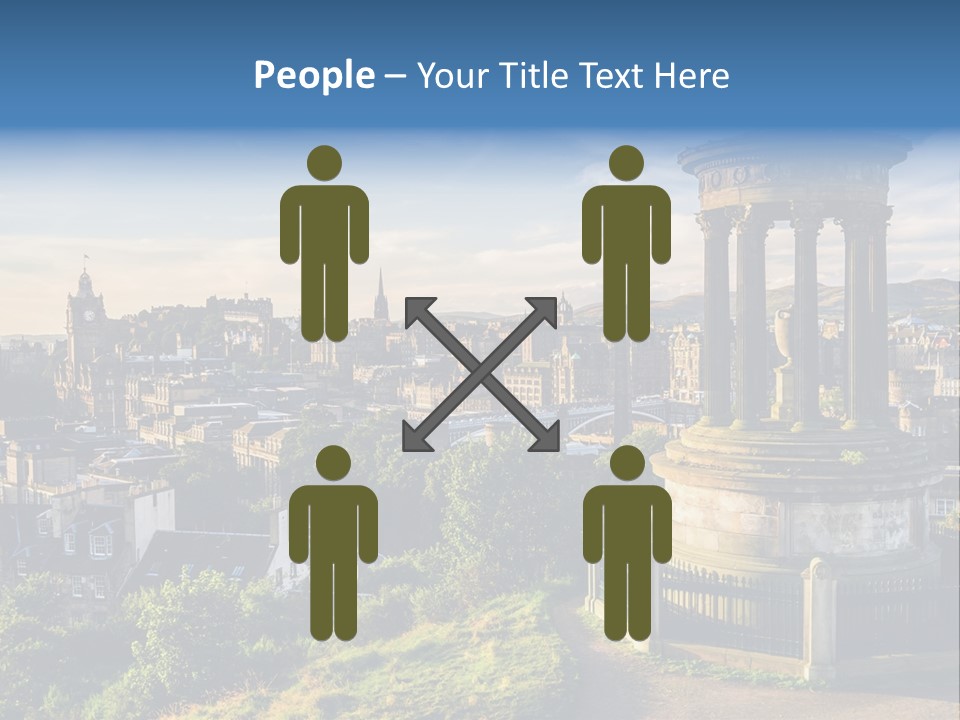 A View Of A City From A Hill PowerPoint Template