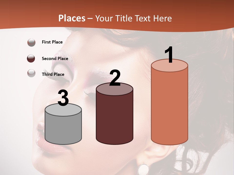 A Beautiful Woman With Makeup On Her Face Powerpoint Template PowerPoint Template