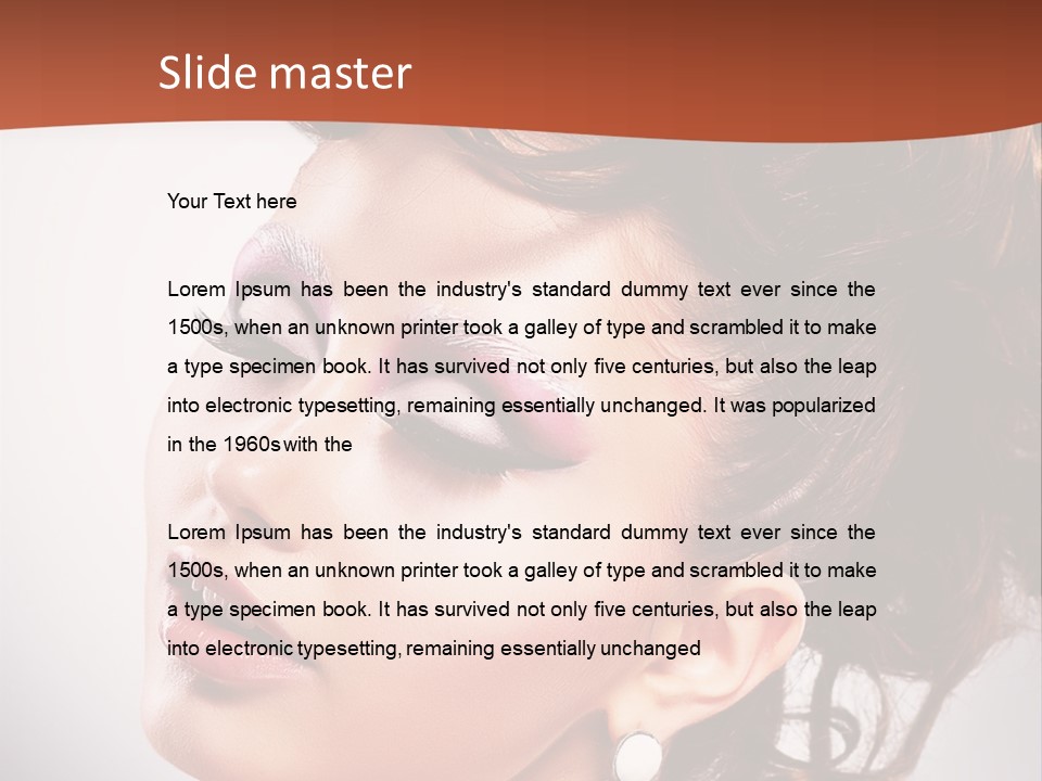 A Beautiful Woman With Makeup On Her Face Powerpoint Template PowerPoint Template