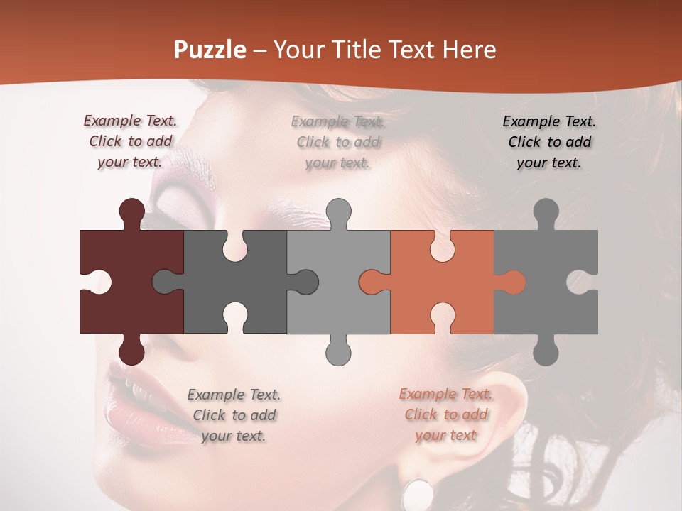 A Beautiful Woman With Makeup On Her Face Powerpoint Template PowerPoint Template