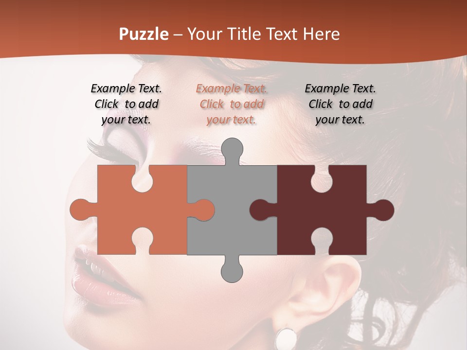 A Beautiful Woman With Makeup On Her Face Powerpoint Template PowerPoint Template