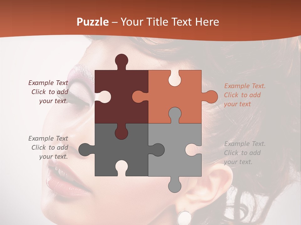 A Beautiful Woman With Makeup On Her Face Powerpoint Template PowerPoint Template