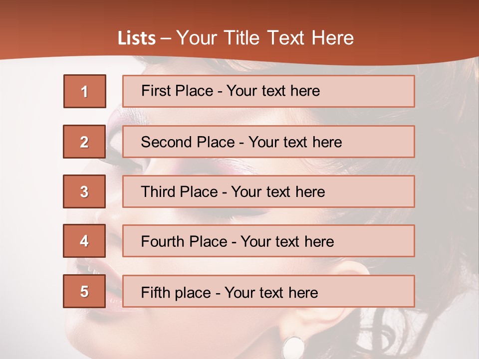 A Beautiful Woman With Makeup On Her Face Powerpoint Template PowerPoint Template