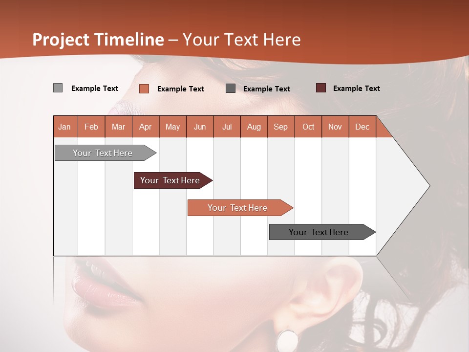 A Beautiful Woman With Makeup On Her Face Powerpoint Template PowerPoint Template