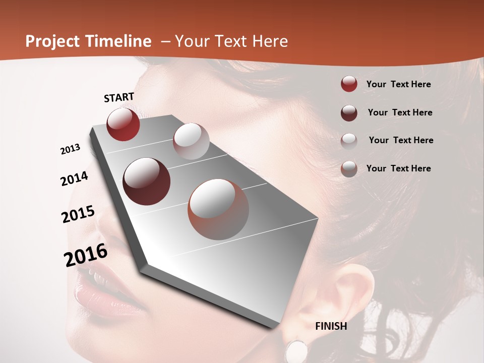 A Beautiful Woman With Makeup On Her Face Powerpoint Template PowerPoint Template