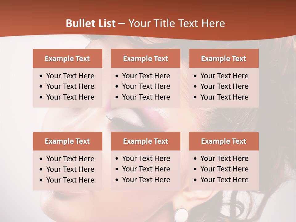 A Beautiful Woman With Makeup On Her Face Powerpoint Template PowerPoint Template