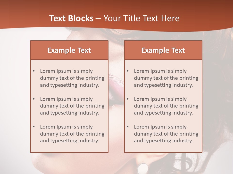 A Beautiful Woman With Makeup On Her Face Powerpoint Template PowerPoint Template