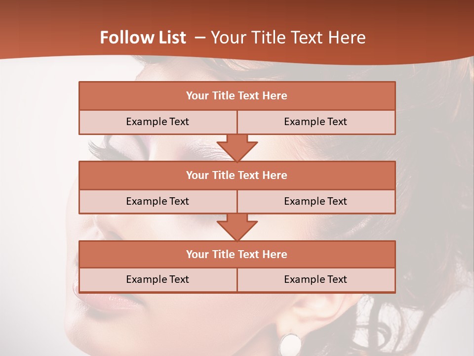 A Beautiful Woman With Makeup On Her Face Powerpoint Template PowerPoint Template