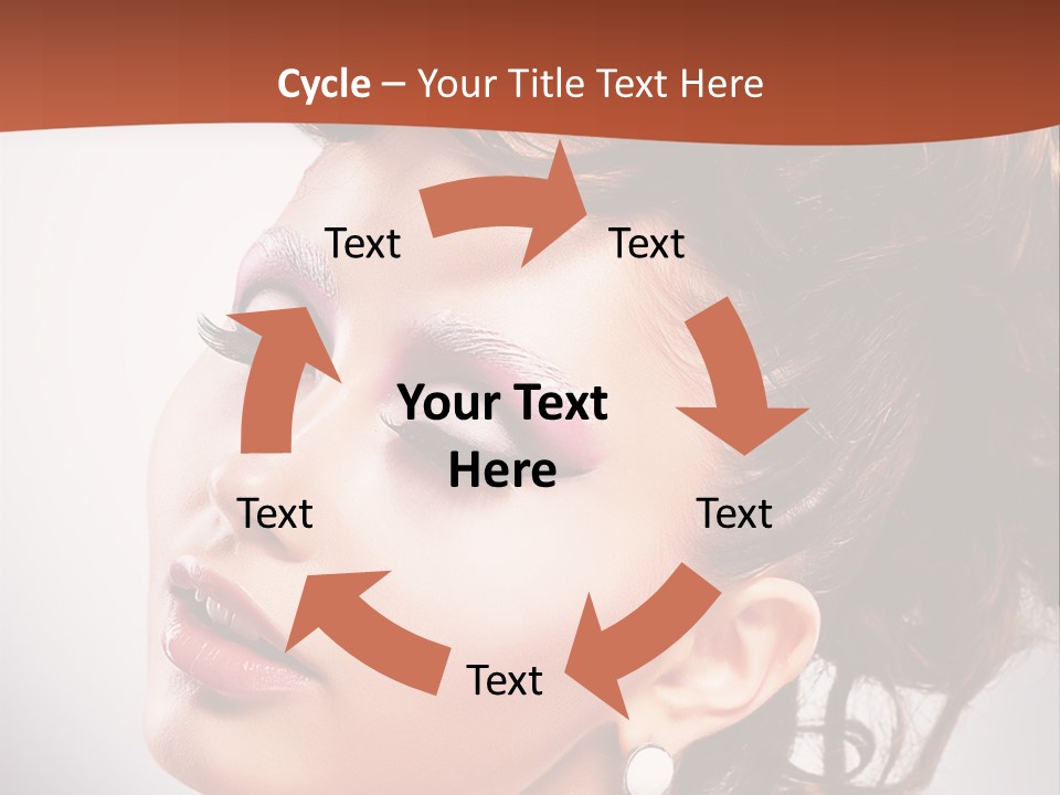 A Beautiful Woman With Makeup On Her Face Powerpoint Template PowerPoint Template