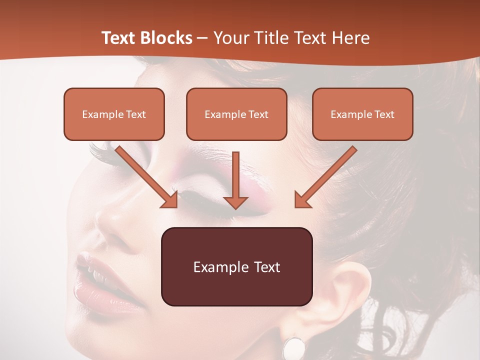 A Beautiful Woman With Makeup On Her Face Powerpoint Template PowerPoint Template