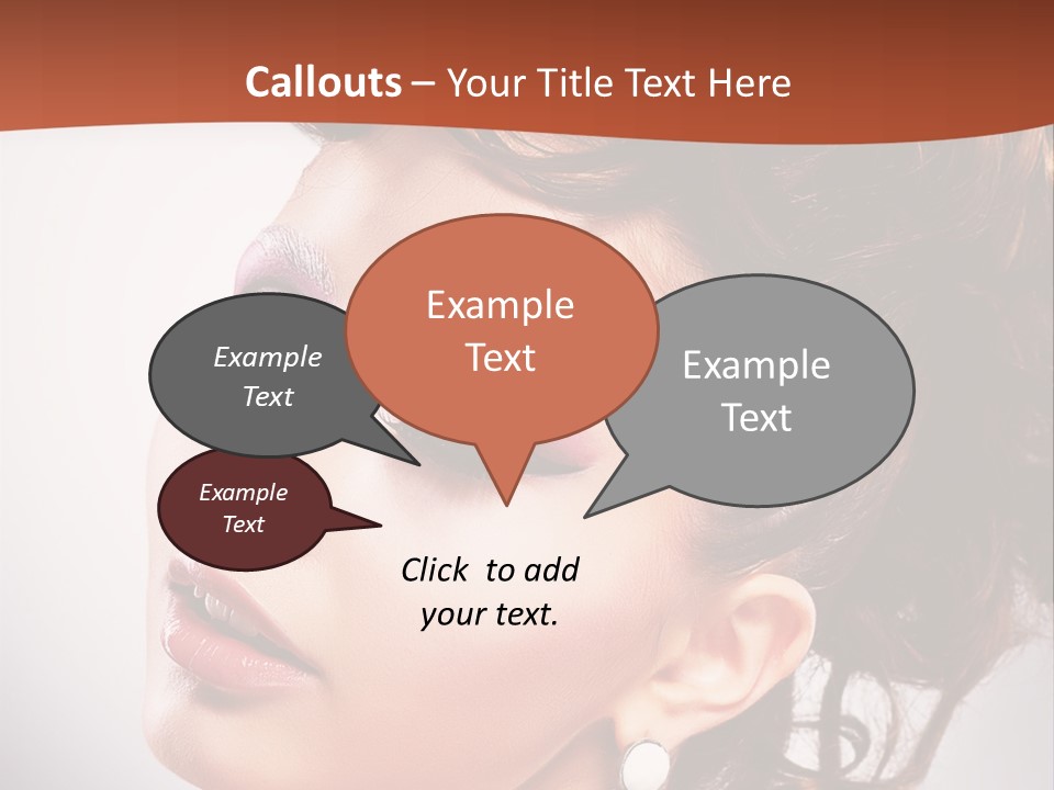 A Beautiful Woman With Makeup On Her Face Powerpoint Template PowerPoint Template