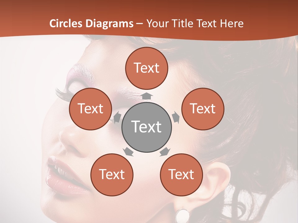 A Beautiful Woman With Makeup On Her Face Powerpoint Template PowerPoint Template