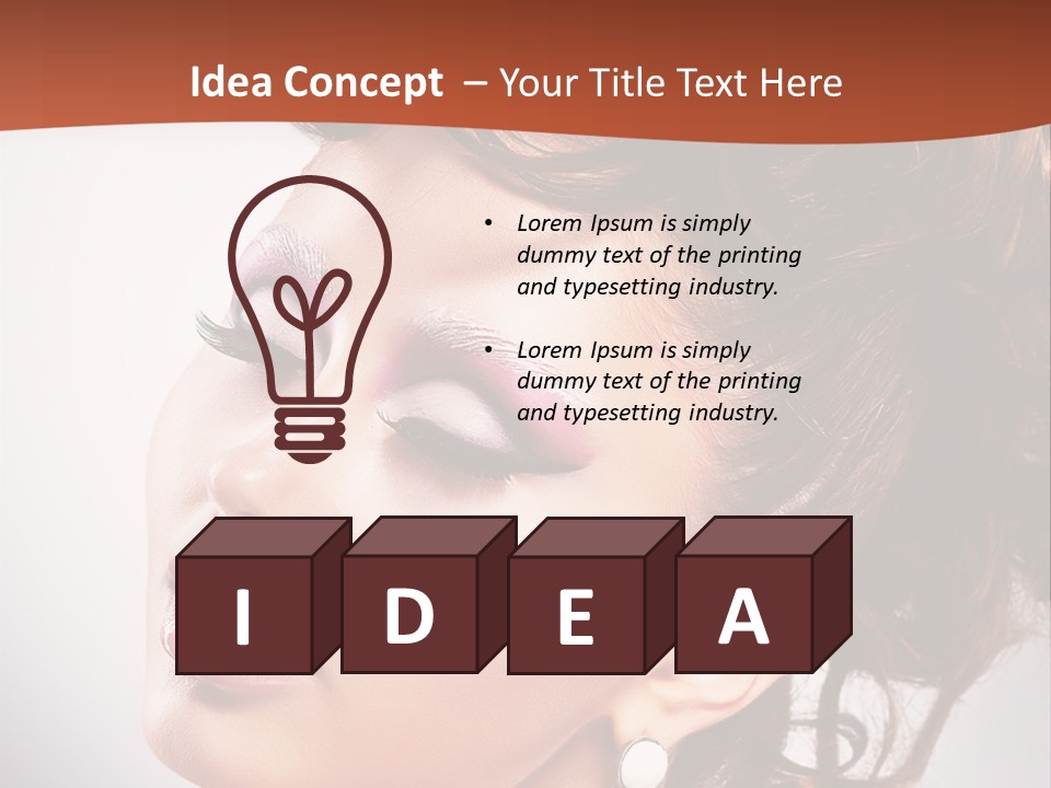 A Beautiful Woman With Makeup On Her Face Powerpoint Template PowerPoint Template