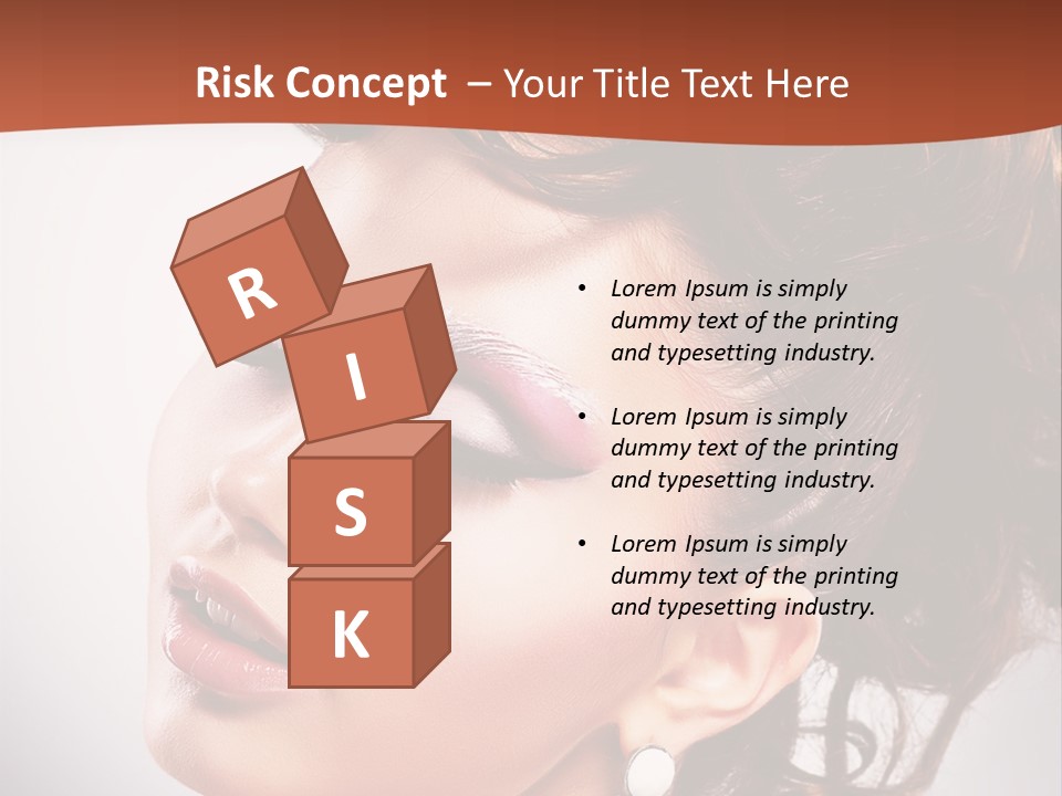 A Beautiful Woman With Makeup On Her Face Powerpoint Template PowerPoint Template