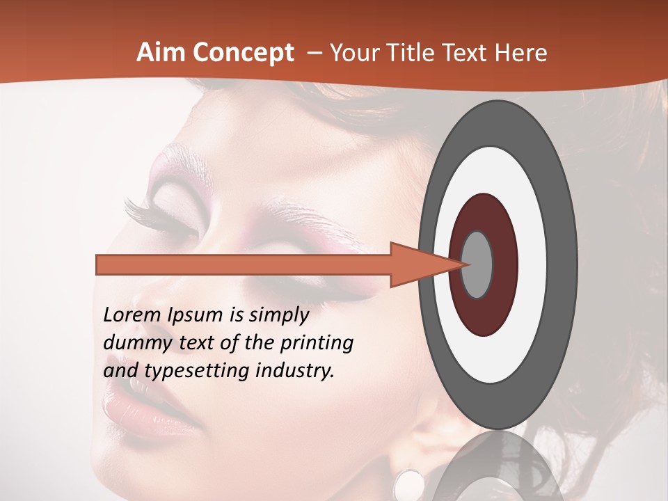 A Beautiful Woman With Makeup On Her Face Powerpoint Template PowerPoint Template