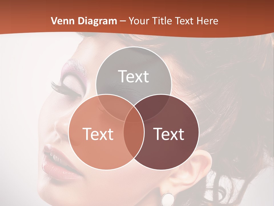 A Beautiful Woman With Makeup On Her Face Powerpoint Template PowerPoint Template
