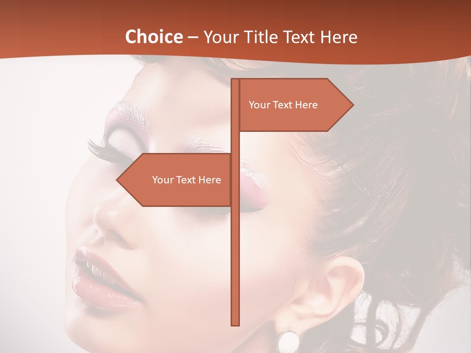 A Beautiful Woman With Makeup On Her Face Powerpoint Template PowerPoint Template