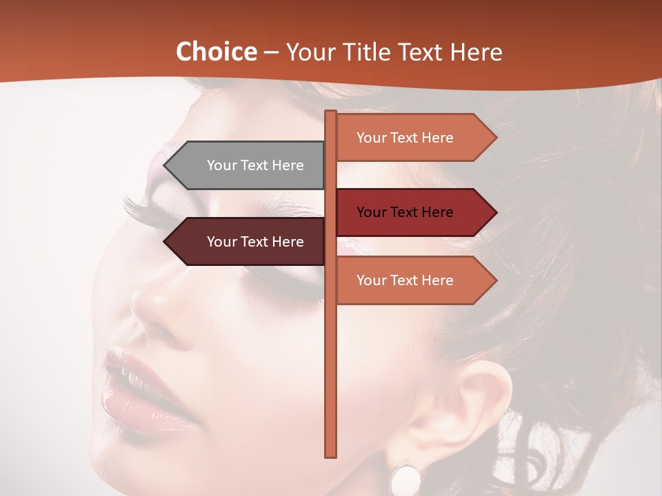 A Beautiful Woman With Makeup On Her Face Powerpoint Template PowerPoint Template