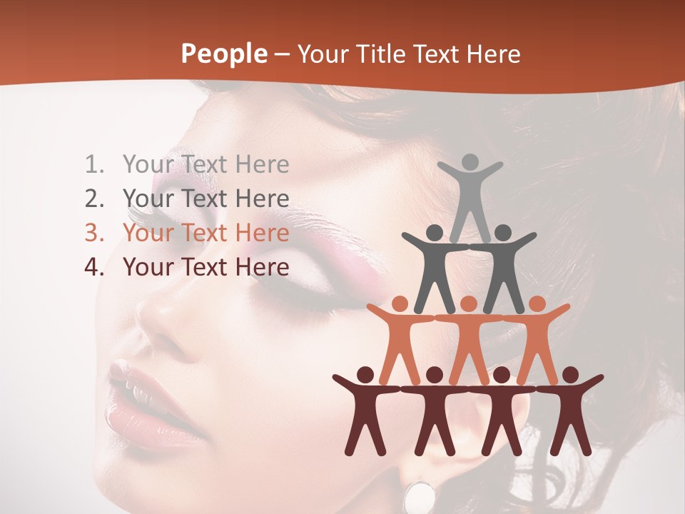 A Beautiful Woman With Makeup On Her Face Powerpoint Template PowerPoint Template