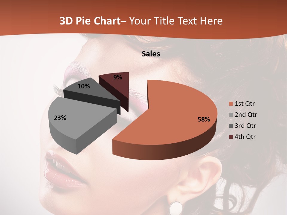 A Beautiful Woman With Makeup On Her Face Powerpoint Template PowerPoint Template