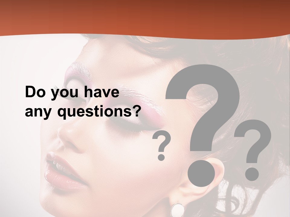 A Beautiful Woman With Makeup On Her Face Powerpoint Template PowerPoint Template