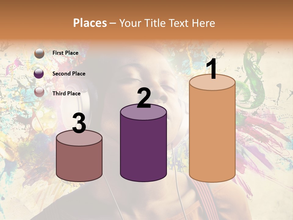 Energy Girl Headphones PowerPoint Template