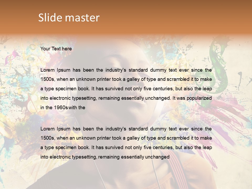 Energy Girl Headphones PowerPoint Template