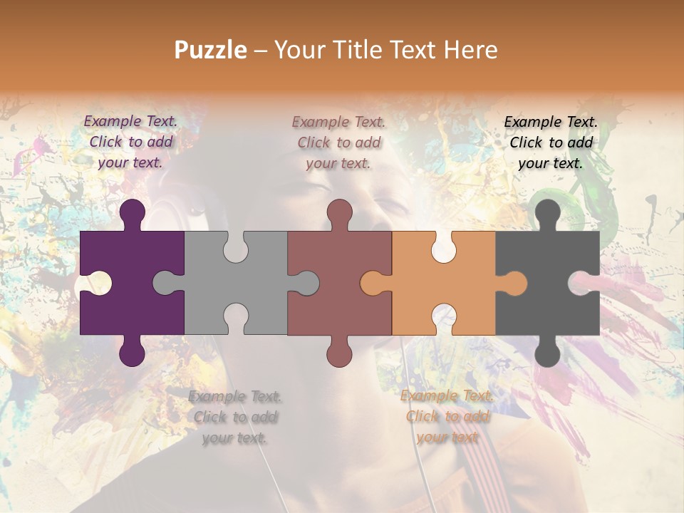 Energy Girl Headphones PowerPoint Template