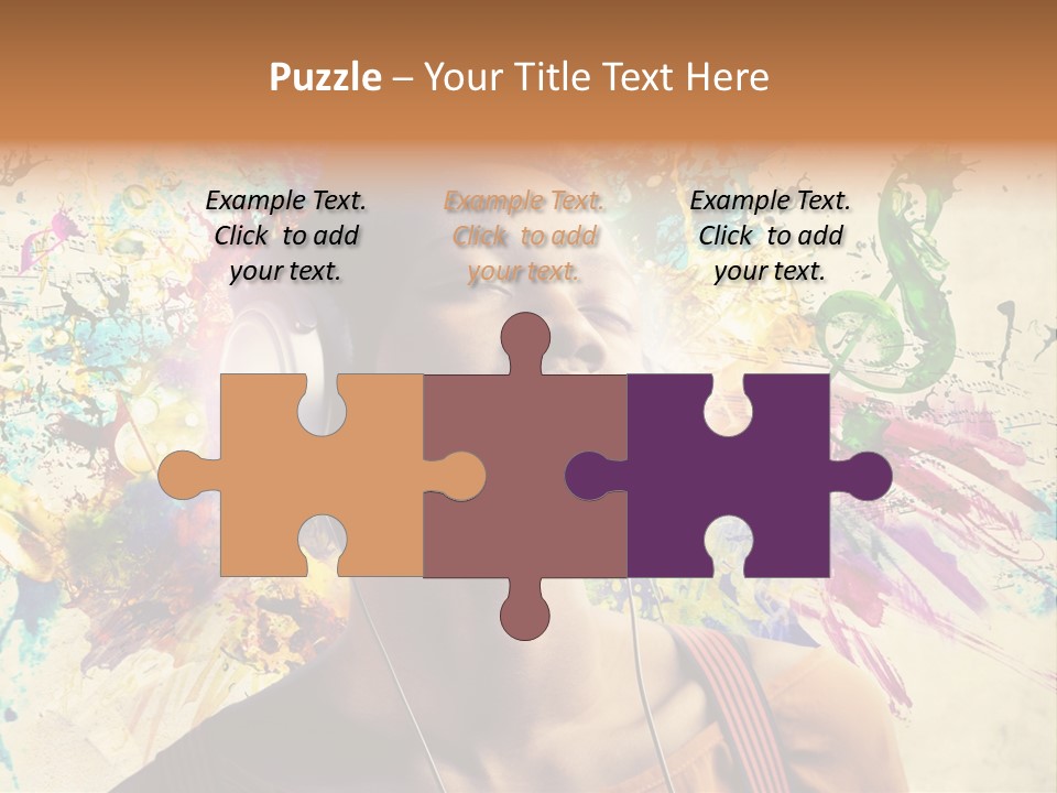 Energy Girl Headphones PowerPoint Template