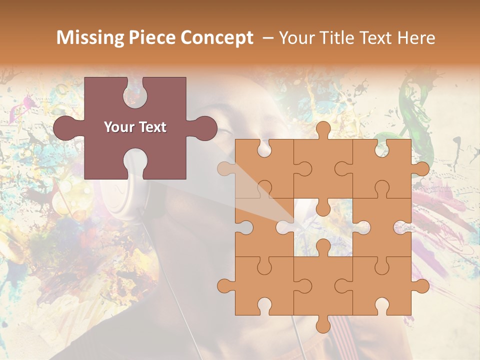 Energy Girl Headphones PowerPoint Template