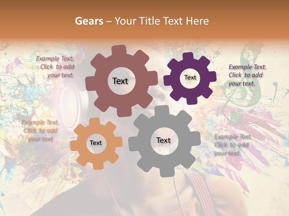 Energy Girl Headphones PowerPoint Template