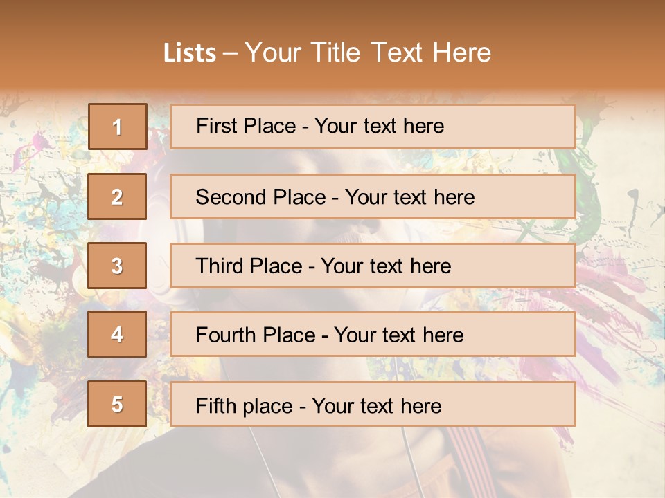 Energy Girl Headphones PowerPoint Template