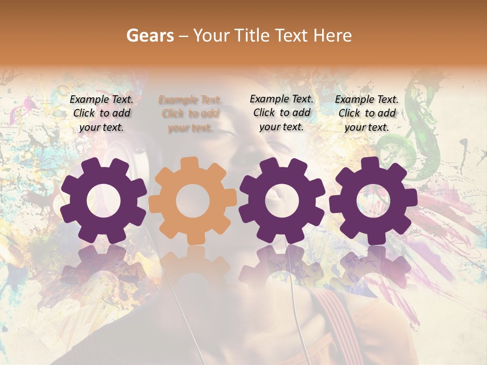 Energy Girl Headphones PowerPoint Template