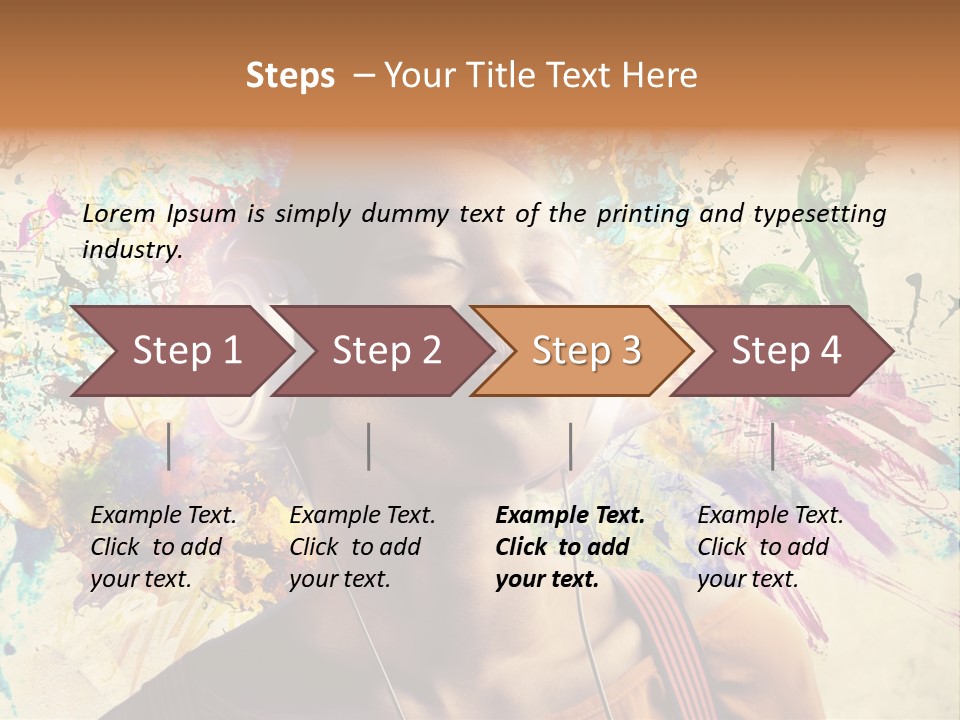 Energy Girl Headphones PowerPoint Template