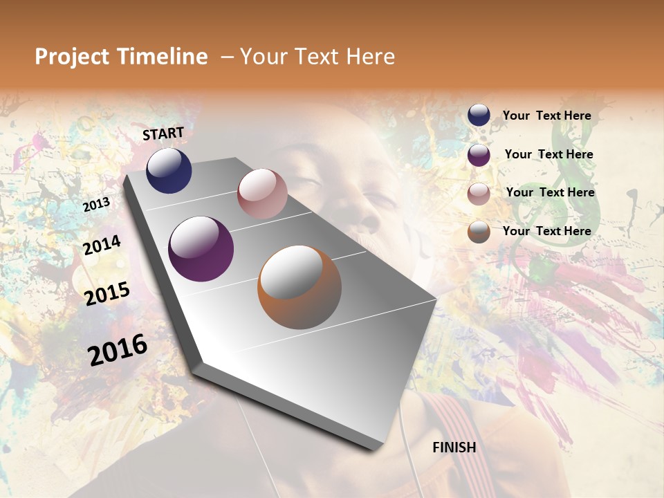 Energy Girl Headphones PowerPoint Template