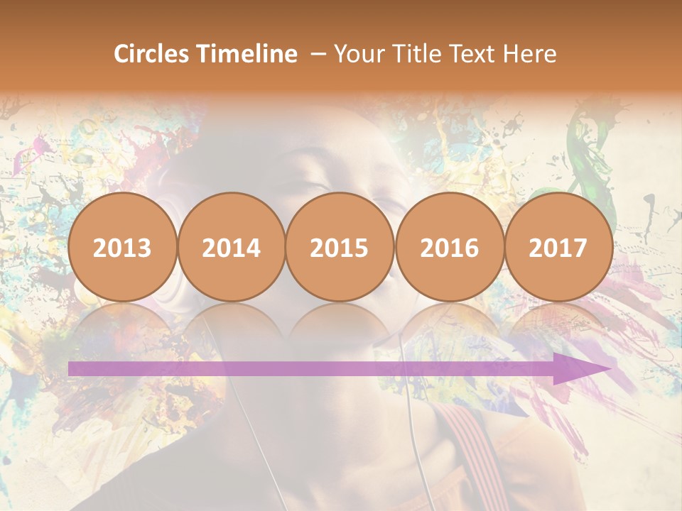 Energy Girl Headphones PowerPoint Template