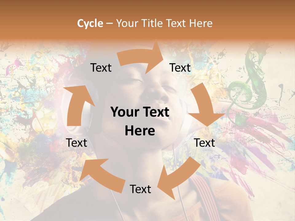 Energy Girl Headphones PowerPoint Template