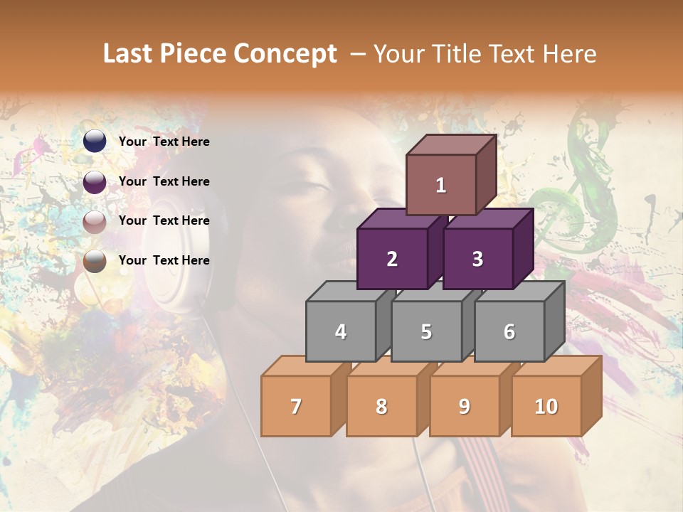 Energy Girl Headphones PowerPoint Template