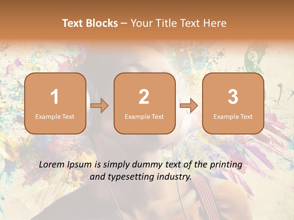 Energy Girl Headphones PowerPoint Template