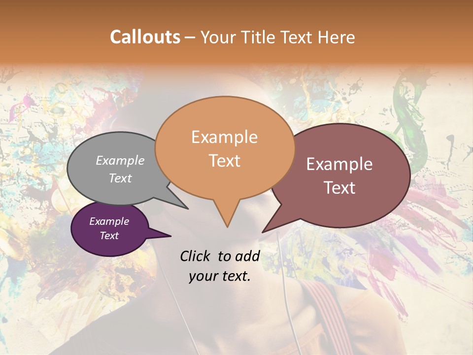 Energy Girl Headphones PowerPoint Template